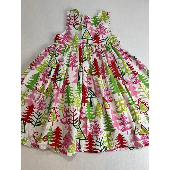 Jelly The Pug Christmas Tree Dress Girls Size 6 Smocked Layered Flowy Christmas - Picture 10 of 12